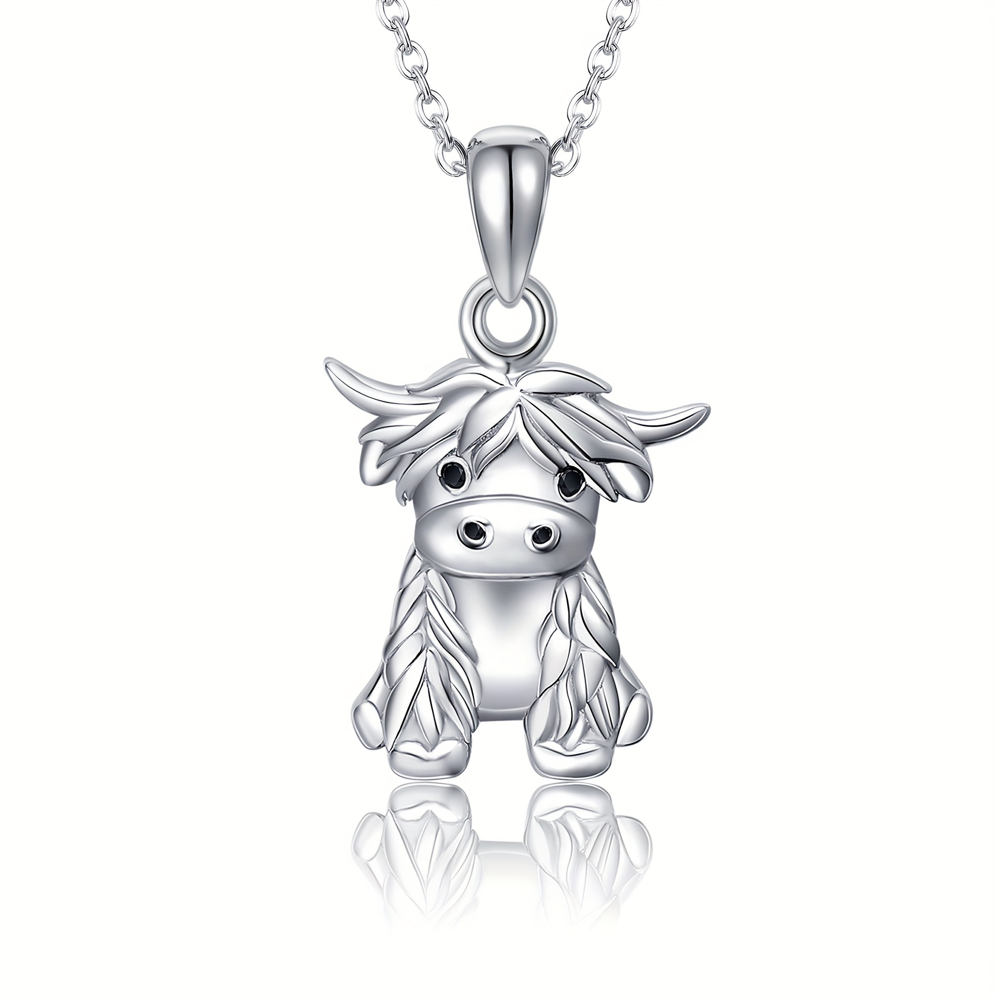 925 Silver Highland Cow Urn Necklace for Ash Cremation Jewelry
